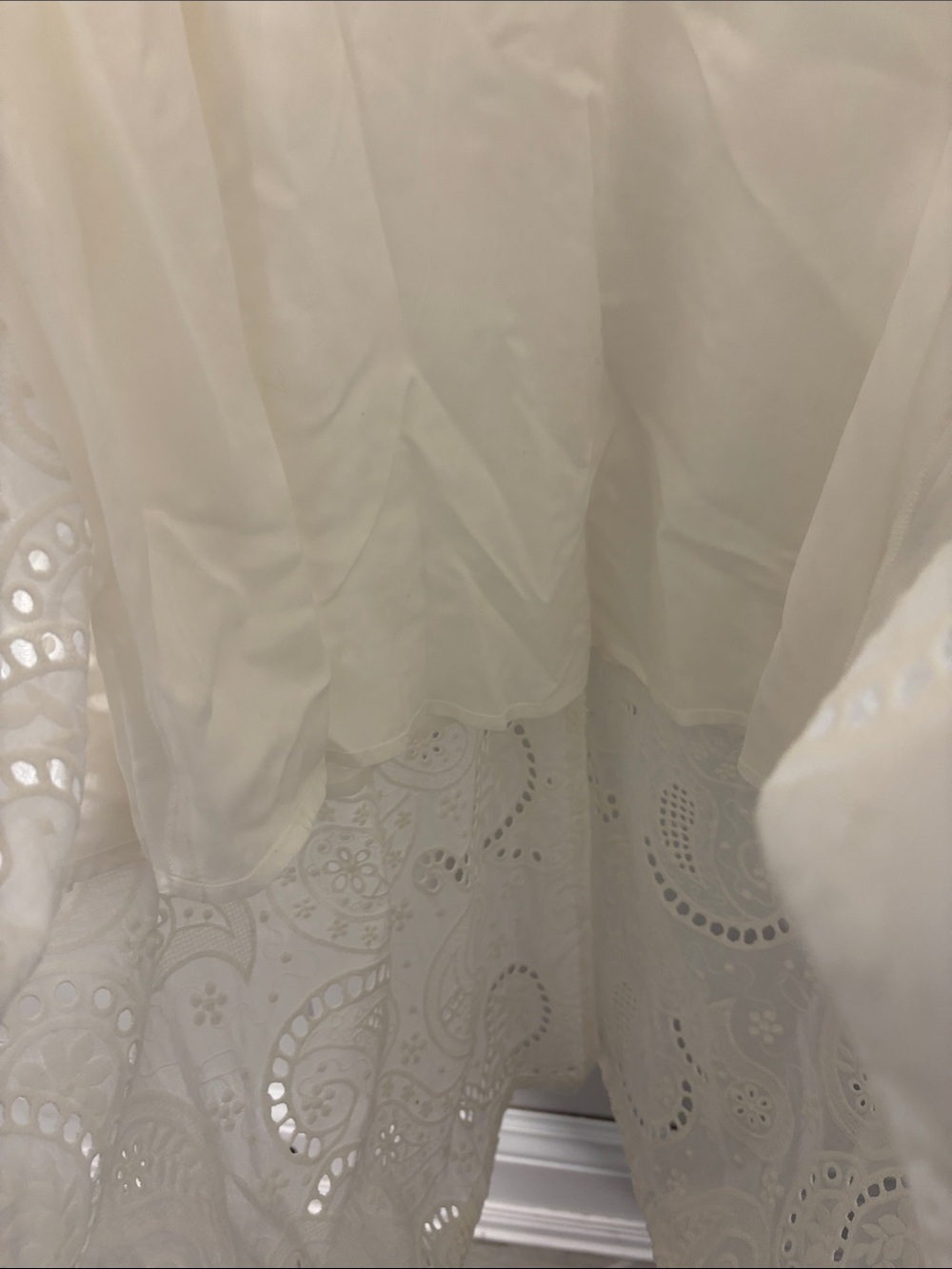 NWT Birgitte Herskind White Eyelet Lace Maxi Dress with Puff Elbow Sleeves - Picture 8 of 11